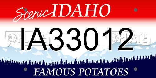 IA33012 Idaho License Plate