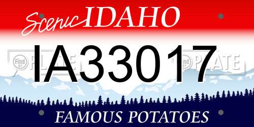 IA33017 Idaho License Plate