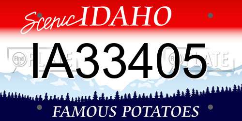 IA33405 Idaho License Plate