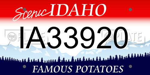 IA33920 Idaho License Plate