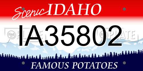 IA35802 Idaho License Plate