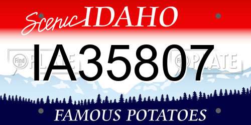 IA35807 Idaho License Plate