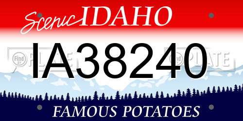 IA38240 Idaho License Plate