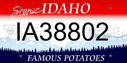 IA38802 Idaho License Plate