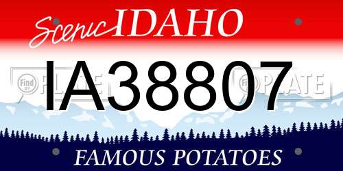 IA38807 Idaho License Plate