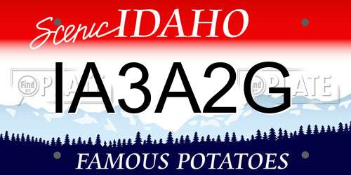 IA3A2G Idaho License Plate