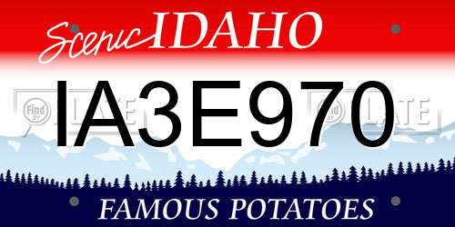 IA3E970 Idaho License Plate