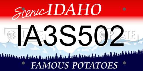 IA3S502 Idaho License Plate