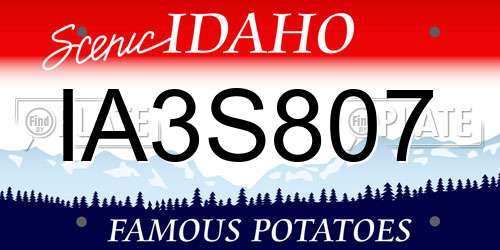 IA3S807 Idaho License Plate
