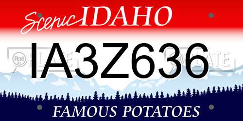 IA3Z636 Idaho License Plate