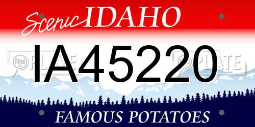 IA45220 Idaho License Plate