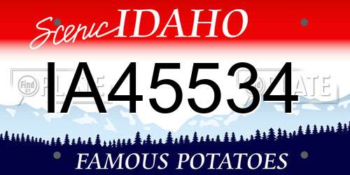 IA45534 Idaho License Plate