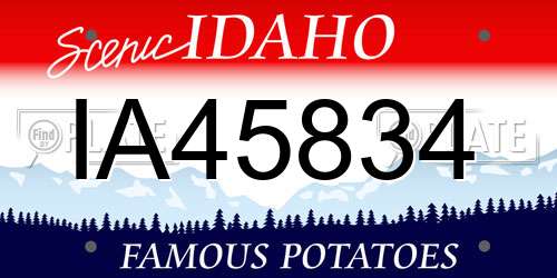 IA45834 Idaho License Plate