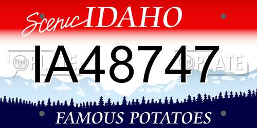 IA48747 Idaho License Plate