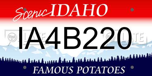 IA4B220 Idaho License Plate