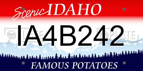 IA4B242 Idaho License Plate