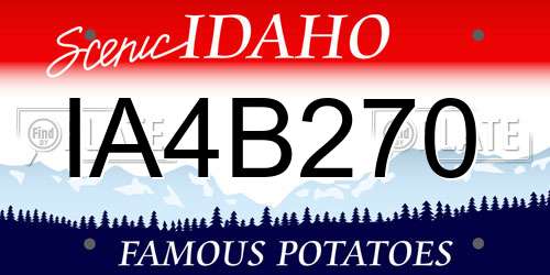 IA4B270 Idaho License Plate