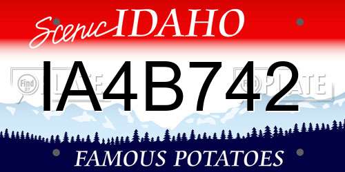 IA4B742 Idaho License Plate