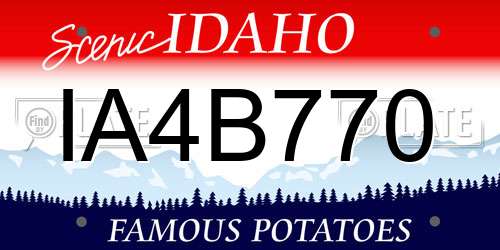 IA4B770 Idaho License Plate