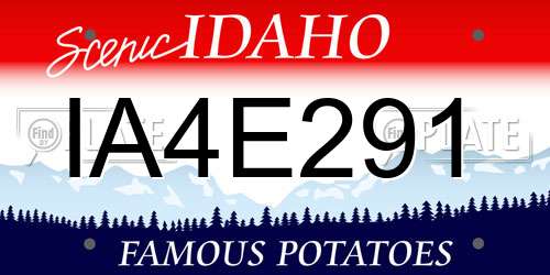 IA4E291 Idaho License Plate