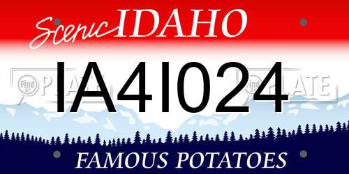 IA4I024 Idaho License Plate