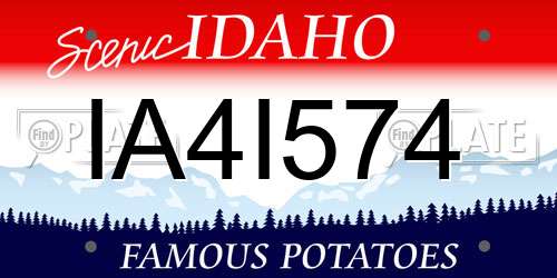 IA4I574 Idaho License Plate