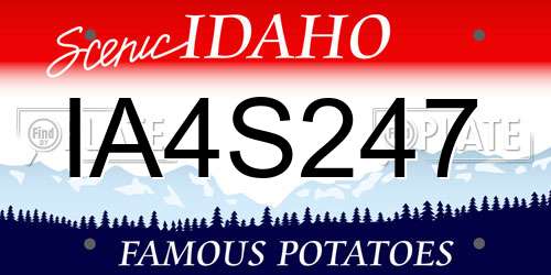 IA4S247 Idaho License Plate
