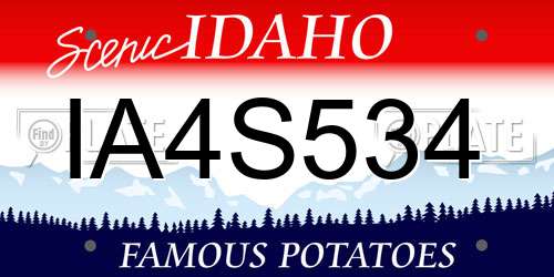 IA4S534 Idaho License Plate