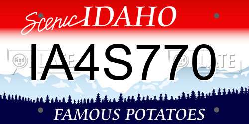 IA4S770 Idaho License Plate
