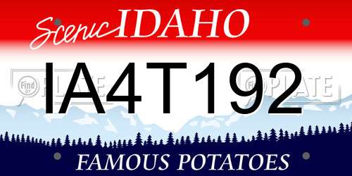 IA4T192 Idaho License Plate