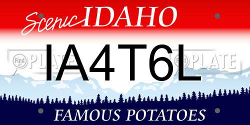 IA4T6L Idaho License Plate