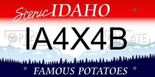 IA4X4B Idaho License Plate
