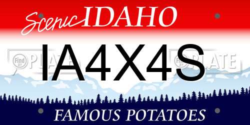 IA4X4S Idaho License Plate