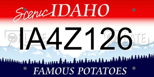 IA4Z126 Idaho License Plate