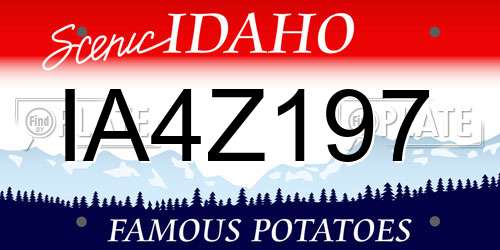IA4Z197 Idaho License Plate