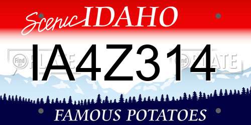 IA4Z314 Idaho License Plate