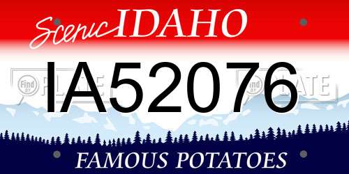IA52076 Idaho License Plate