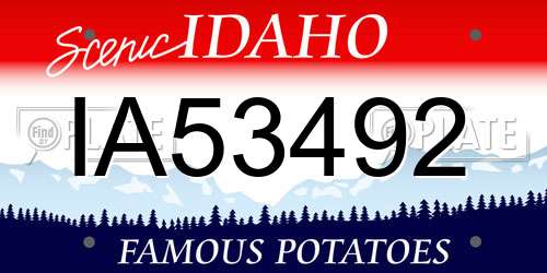 IA53492 Idaho License Plate