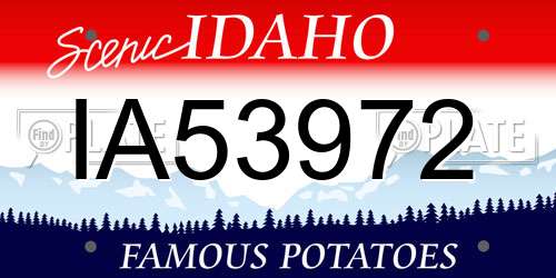 IA53972 Idaho License Plate