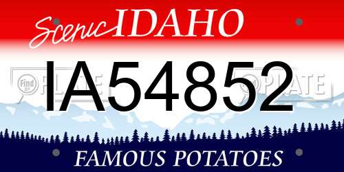 IA54852 Idaho License Plate