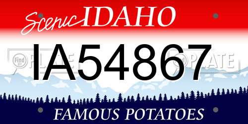 IA54867 Idaho License Plate