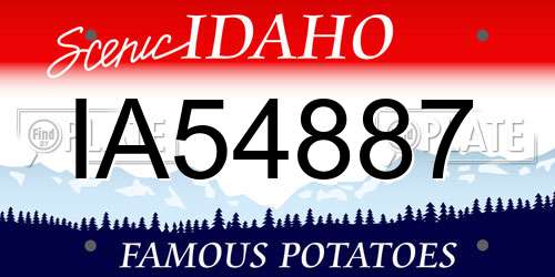 IA54887 Idaho License Plate
