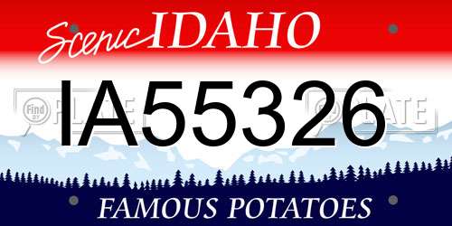 IA55326 Idaho License Plate