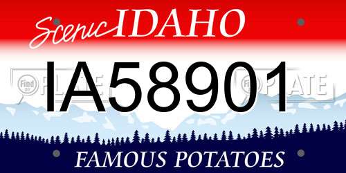 IA58901 Idaho License Plate