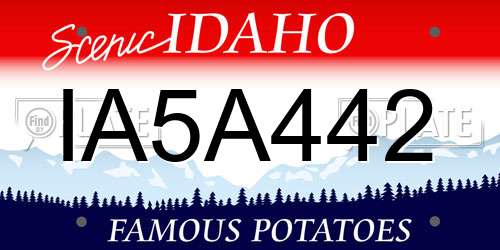 IA5A442 Idaho License Plate
