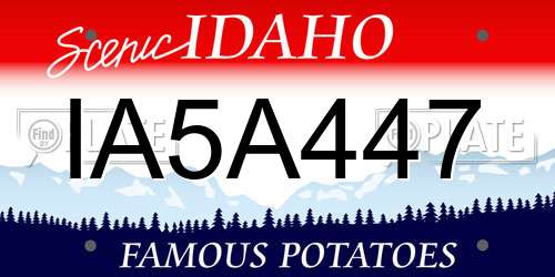 IA5A447 Idaho License Plate