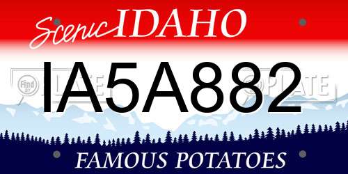 IA5A882 Idaho License Plate