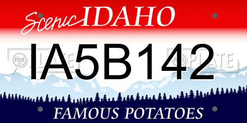 IA5B142 Idaho License Plate
