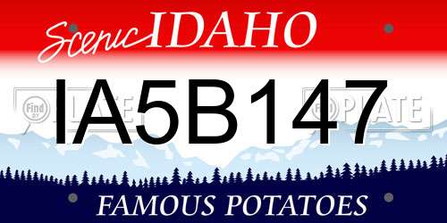 IA5B147 Idaho License Plate