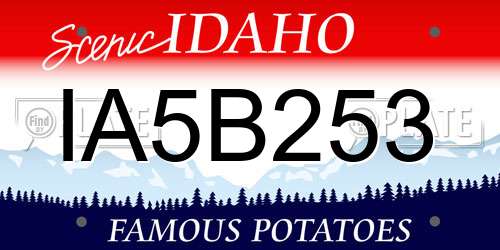 IA5B253 Idaho License Plate